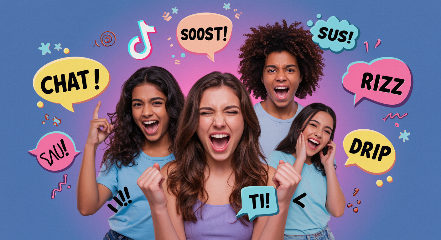 How Gen Z's 'Chat' Slang and 'Gen Z Stare' Skits Took Over TikTok in 2025